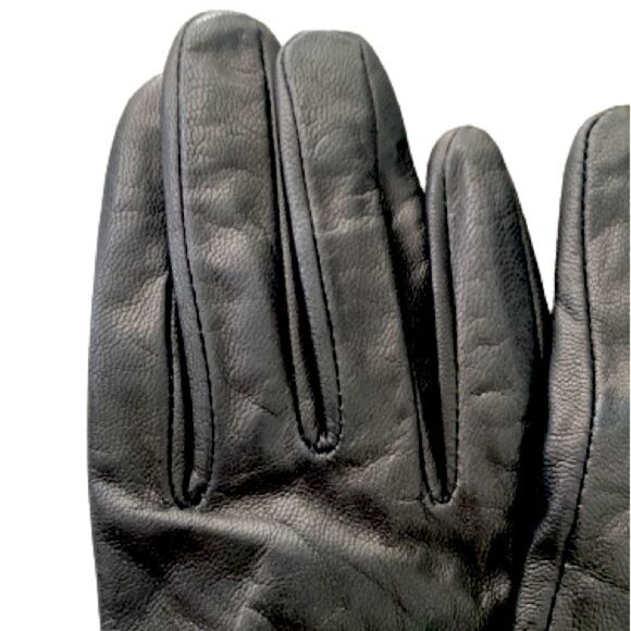 Carolina Amato Black Leather Gloves – Size M - Picture 5 of 9